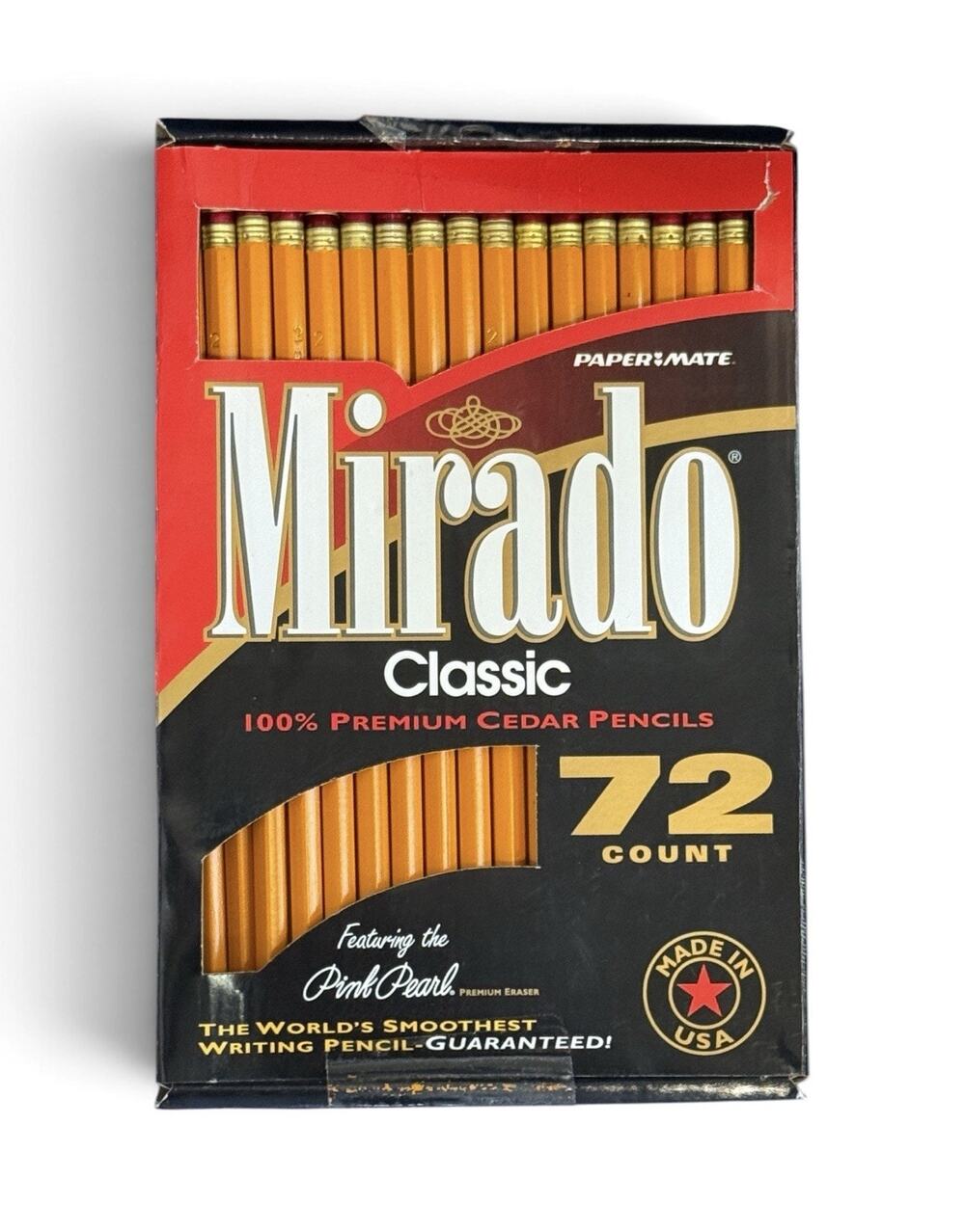 Vtg Paper Mate Mirado Classic 100% Premium Cedar a#2 Pencils 72 Ct Box Has 70